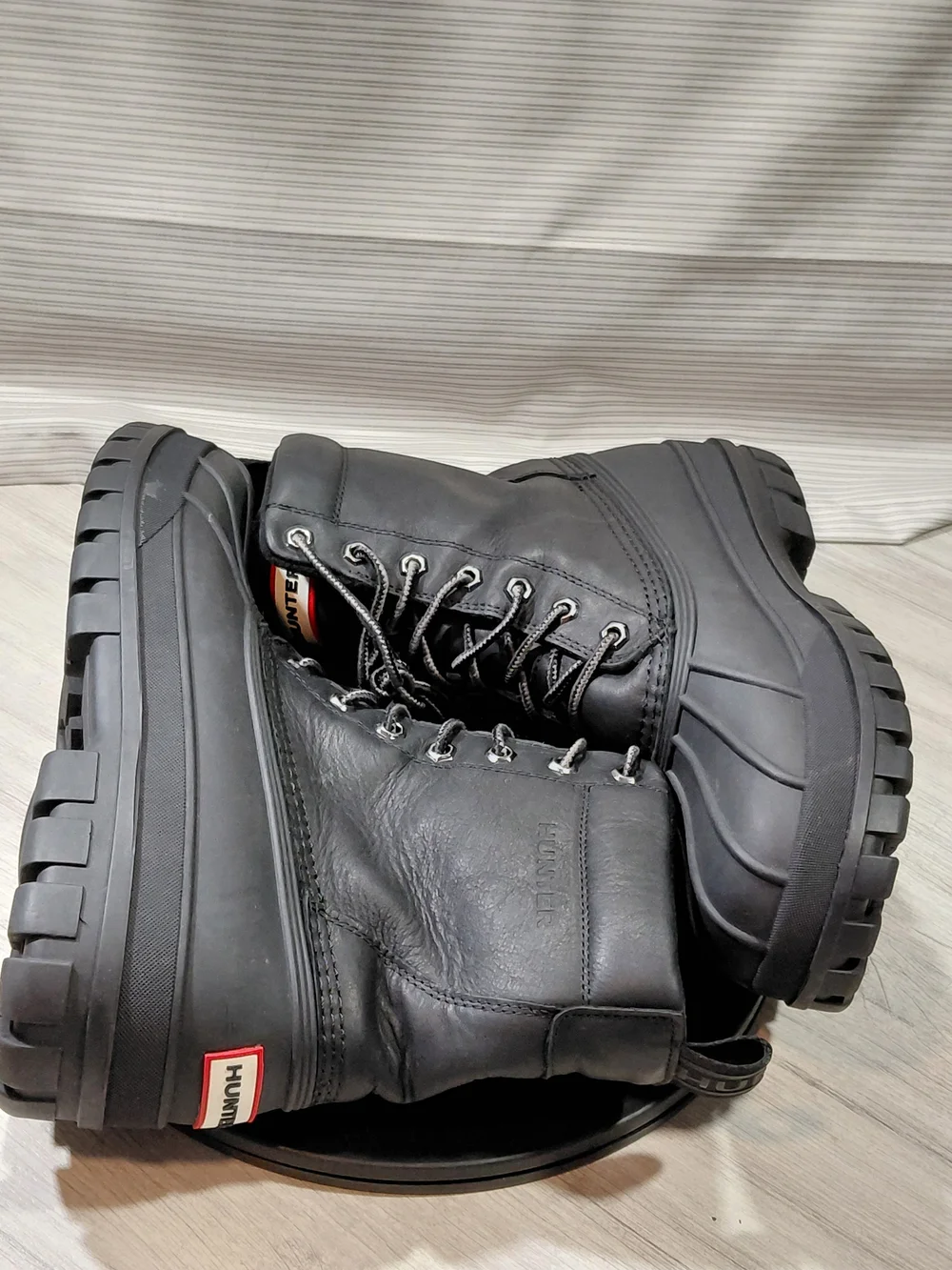 NEW Hunter Men Southall Black Waterproof Insulated Lace-Up Winter Boots SIZE 12M